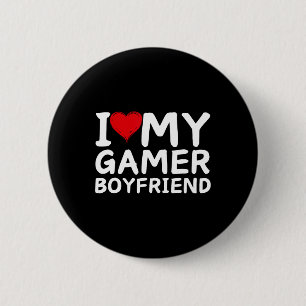 Badge Rond 5 Cm J'aime mon petit ami joueur coeur copain jeux vidé