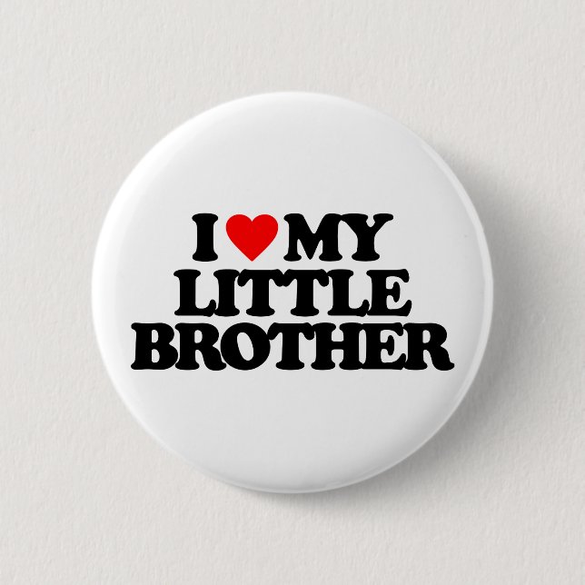BADGE ROND 5 CM J'AIME MON PETIT FRÈRE (Devant)