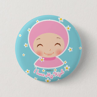 Badge Rond 5 Cm J'aime mon Pin de Hijab