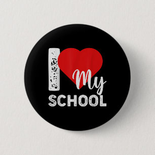 Badge Rond 5 Cm J'aime mon professeur d'école Élève Premier jour d