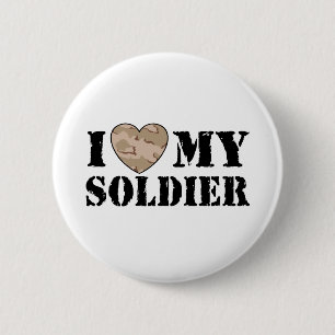 Badge Rond 5 Cm J'aime mon soldat