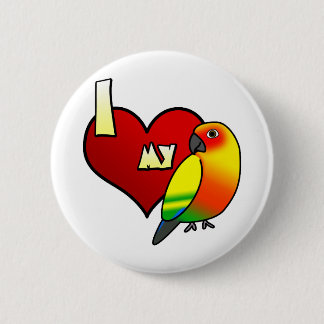 Badge Rond 5 Cm J'aime mon Sun Conure