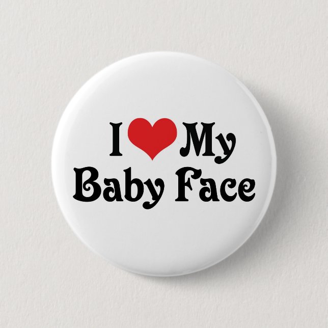 Badge Rond 5 Cm J'Aime Mon Visage De Bébé (Devant)