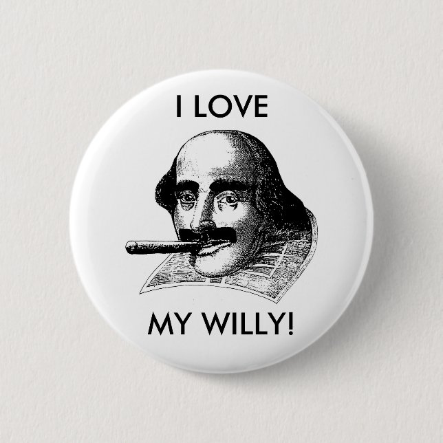 BADGE ROND 5 CM J'AIME MON WILLY ! (Devant)