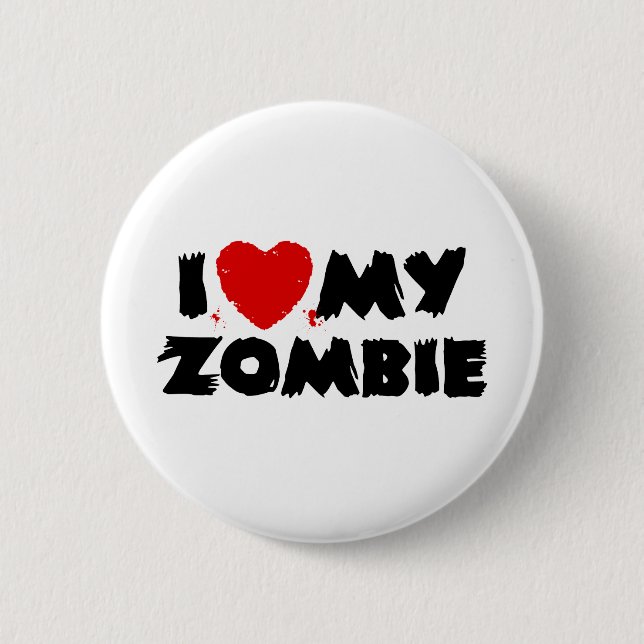 Badge Rond 5 Cm J'Aime Mon Zombie (Devant)