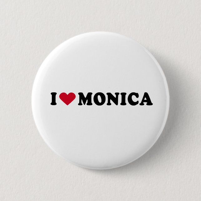 BADGE ROND 5 CM J'AIME MONICA (Devant)