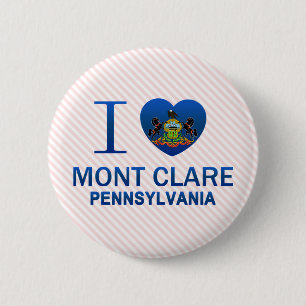 Badge Rond 5 Cm J'aime Mont Clare, PA
