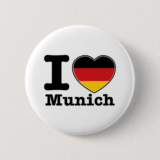 Badge Rond 5 Cm J'aime Munich (Devant)
