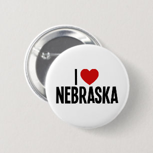 Badge Rond 5 Cm J'aime Nebraska • J'aime Nebraska Bouton Rond