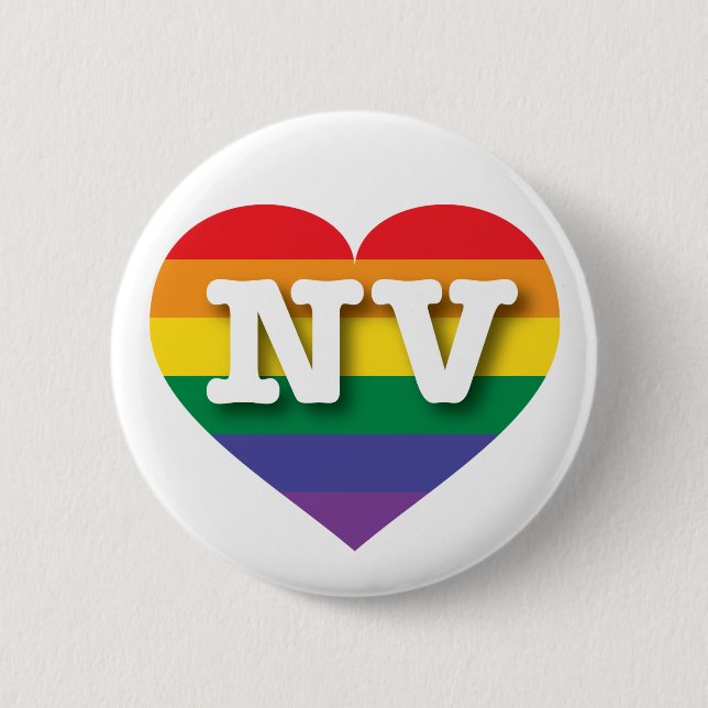 Badge Rond 5 Cm J'aime Nevada Gay pride Rainbow Heart (Devant)