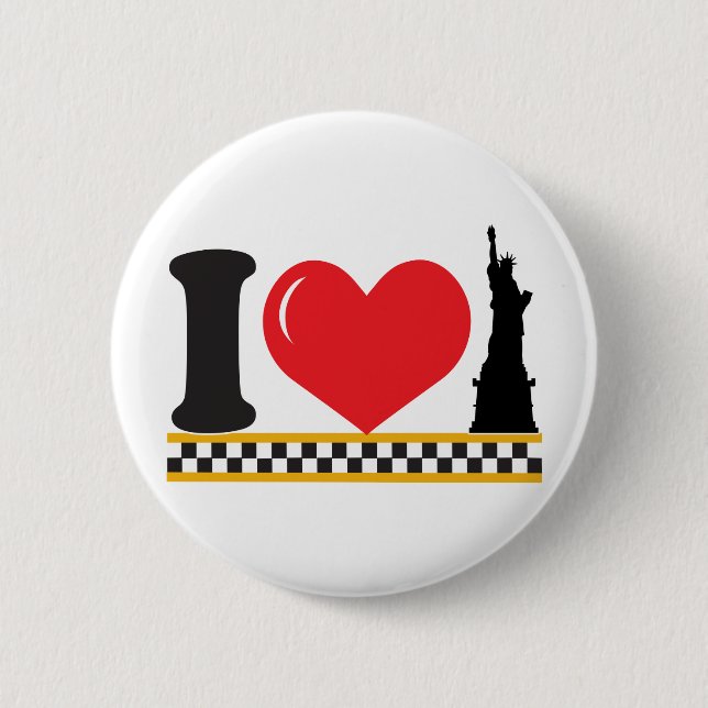 Badge Rond 5 Cm J'aime New York (Devant)