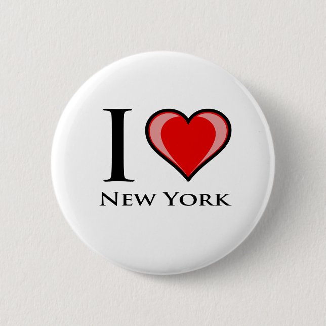 Badge Rond 5 Cm J'aime New York (Devant)