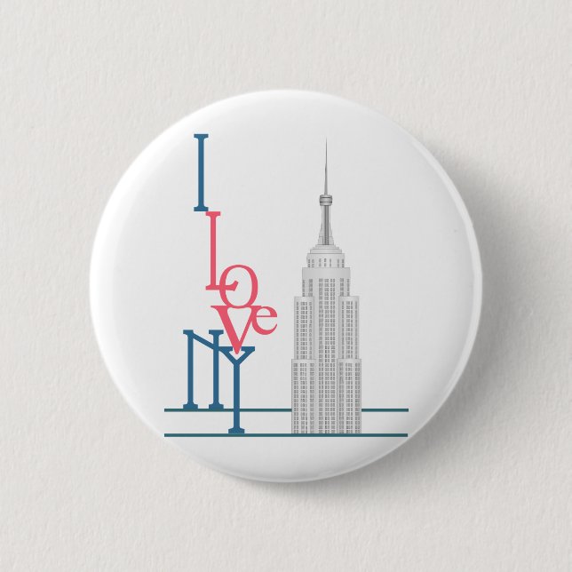 Badge Rond 5 Cm J'aime New York (Devant)