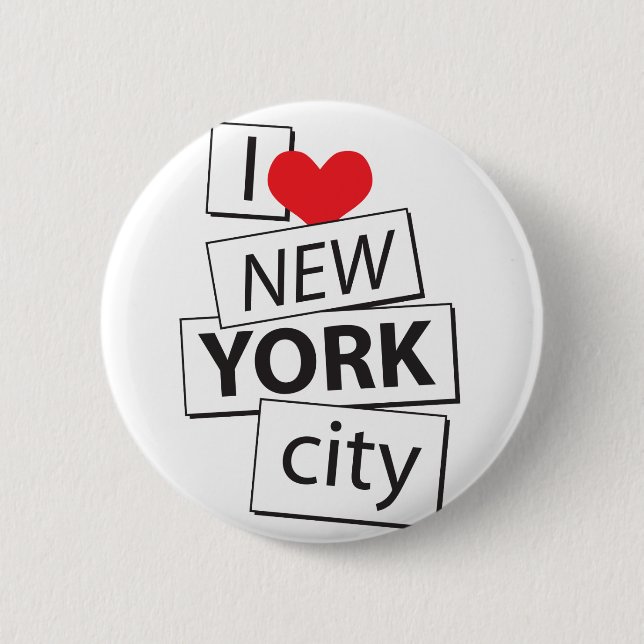 Badge Rond 5 Cm J'aime New York City (Devant)