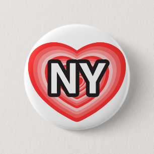 Badge Rond 5 Cm J'aime New York. J'aime New York. J'aime NY. NYC