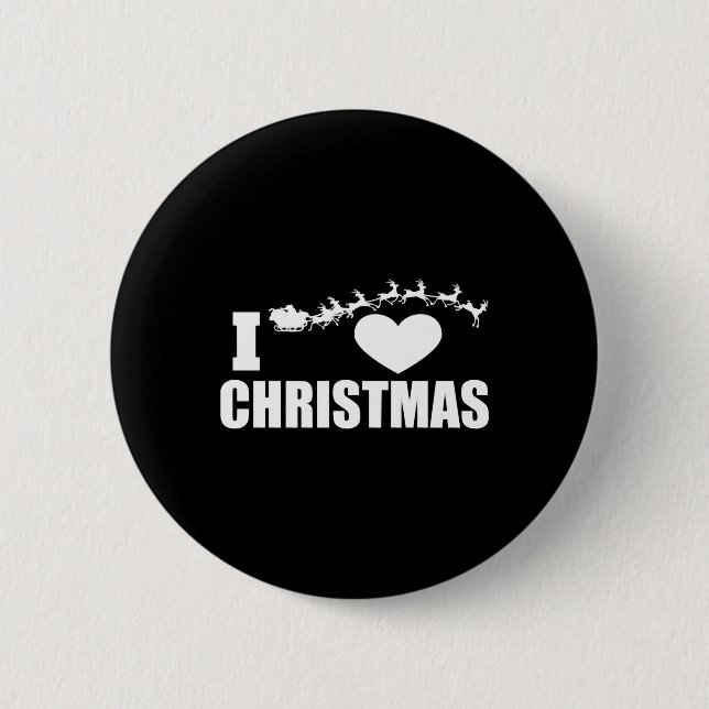 Badge Rond 5 Cm J'aime Noël (Devant)