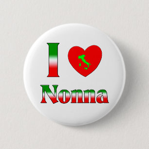 Badge Rond 5 Cm J'aime Nonna (la grand-mère italienne)