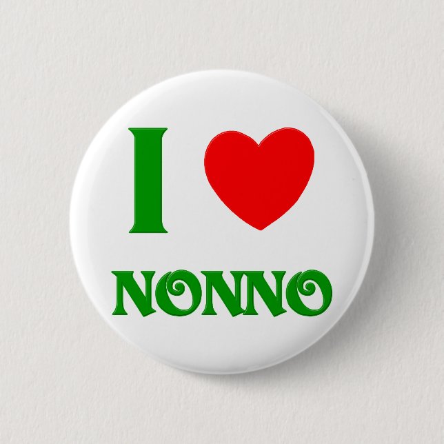 Badge Rond 5 Cm J'aime Nonno (Devant)