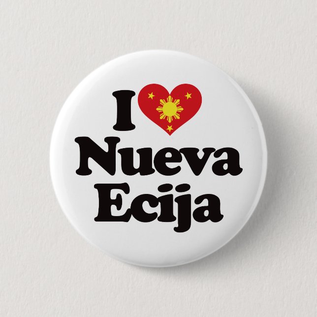 Badge Rond 5 Cm J'aime Nueva Ecija (Devant)