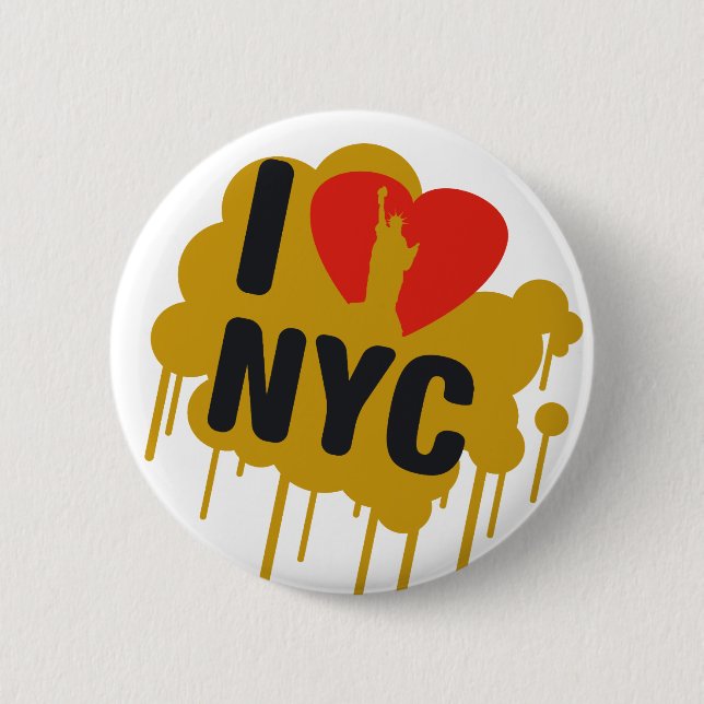 Badge Rond 5 Cm J'aime NY (Devant)