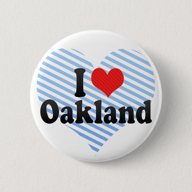 Badge Rond 5 Cm J'aime Oakland (Devant)