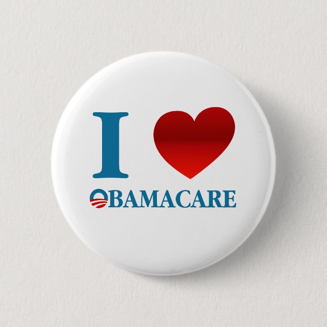 Badge Rond 5 Cm J'aime Obamacare (Devant)