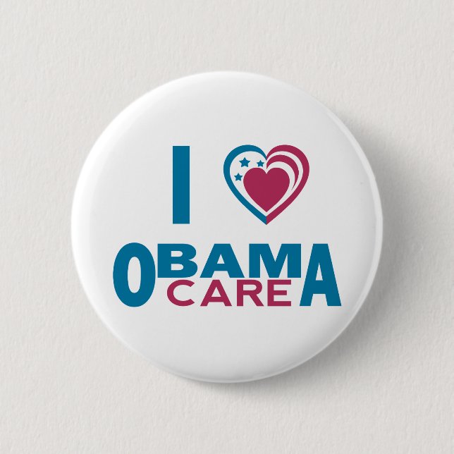 Badge Rond 5 Cm J'aime ObamaCare (Devant)