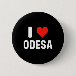 Badge Rond 5 Cm J'aime Odessa Ukraine - Amour - Voyage Vacances