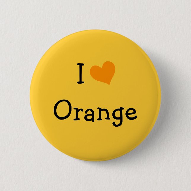 Badge Rond 5 Cm J'Aime Orange (Devant)