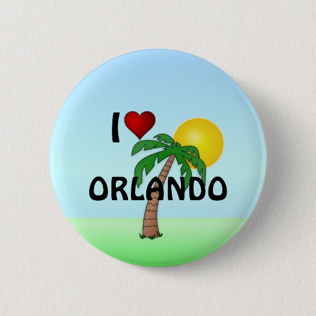 Badge Rond 5 Cm J'aime Orlando (Devant)