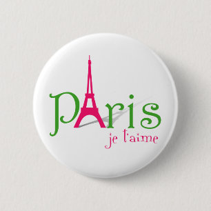Badge Rond 5 Cm J'aime Paris
