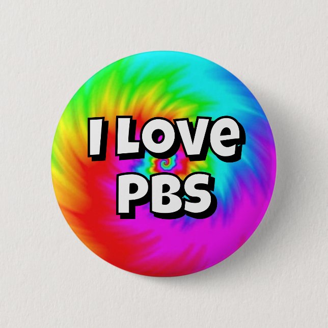 Badge Rond 5 Cm J'aime PBS (Vous pouvez changer les mots) (Devant)
