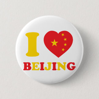Badge Rond 5 Cm J'aime Pékin