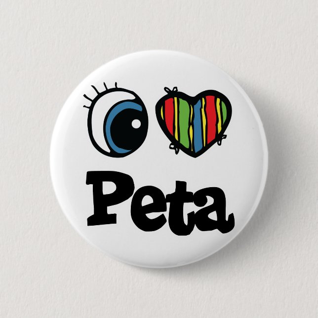 Badge Rond 5 Cm J'aime Peta (Devant)