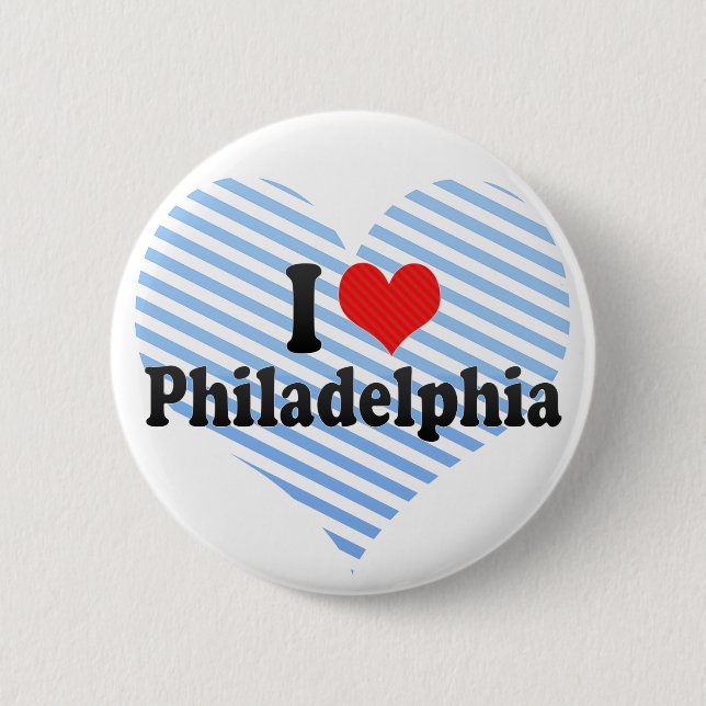 Badge Rond 5 Cm J'aime Philadelphie (Devant)