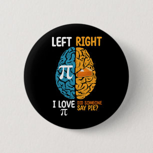 Badge Rond 5 Cm J'aime Pi Quelqu'un a dit Tarte Cerveau Gauche Dro