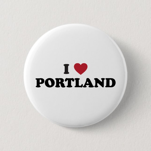 Badge Rond 5 Cm J'aime Portland Orégon (Devant)