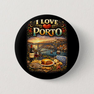 Badge Rond 5 Cm J'aime Porto