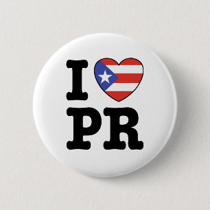 Badge Rond 5 Cm J'aime Porto Rico