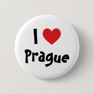Badge Rond 5 Cm J'aime Prague