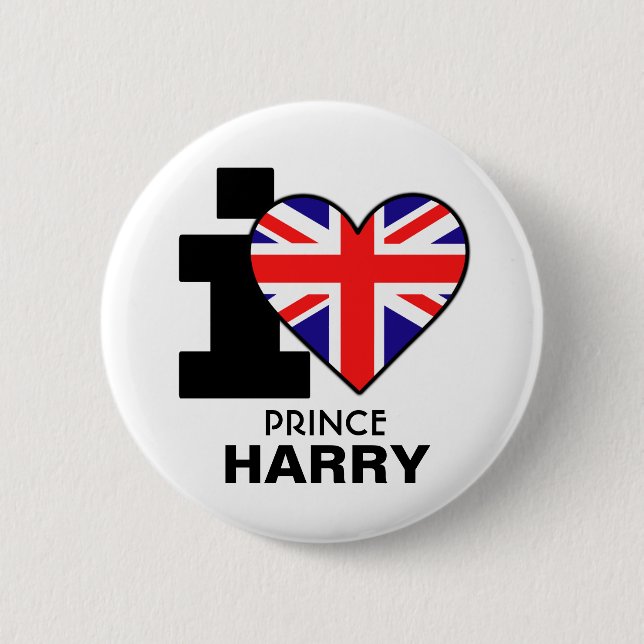 Badge Rond 5 Cm J'aime prince Harry Button (Devant)