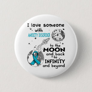 Badge Rond 5 Cm J'aime quelqu'un avec une conscience des troubles