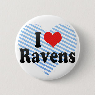 Badge Rond 5 Cm J'aime Ravens