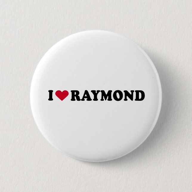 BADGE ROND 5 CM J'AIME RAYMOND (Devant)