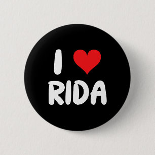 Badge Rond 5 Cm J'aime Rida - Cœur