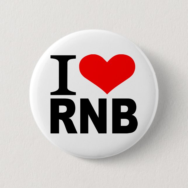 Badge Rond 5 Cm J'aime RnB (Devant)