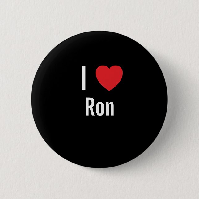 Badge Rond 5 Cm J'aime Ron (Devant)