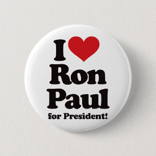 Badge Rond 5 Cm J'aime Ron Paul pour le président