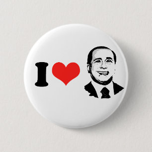 Badge Rond 5 Cm J'aime Silvio Berlusconi