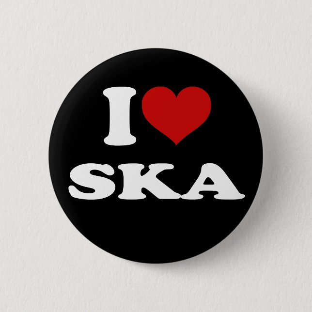 Badge Rond 5 Cm J'aime Ska (Devant)